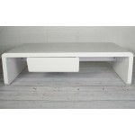 White High Gloss Coffee Table with 1 Drawer