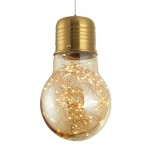 Amber Glass LED Bulb Pendant