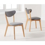 Seth Oak Grey Cushion Dining Chair - Pair