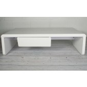 White High Gloss Coffee Table with 1 Drawer