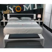 Trentino Black + White High Gloss Super King Size Bed