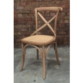 Weathered Oak X Back Dining Chair